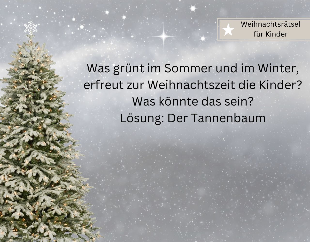 Weihnachtsrätselfragen für Kinder mit Lösung